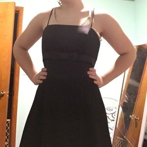 Black dress with small bow